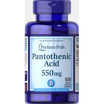 Пантотеновая кислота, Pantothenic Acid, Puritan's Pride, 550 мг, 100 капсул