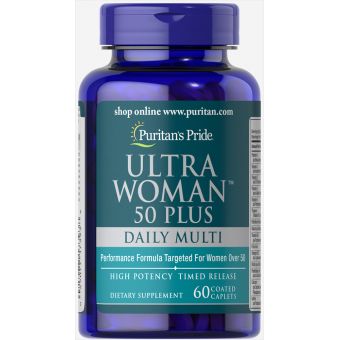 Мультивитамины для женщин ультра 50+, Ultra Woman Multi-Vitamin, Puritan's Pride, 60 капсул