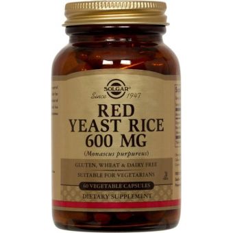 Красный дрожжевой рис, Red Yeast Rice, Solgar, 600 мг, 60 вегетарианских капсул