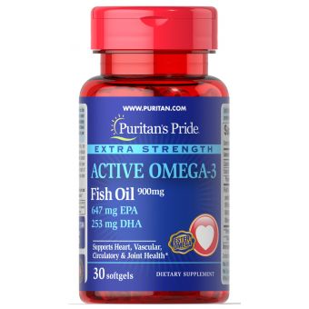 Омега-3 рыбий жир экстра сила, Omega-3 Fish Oil, Puritan's Pride, 30 капсул