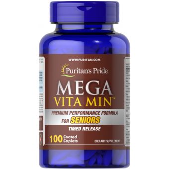 Мультивітаміни для літніх, Multivitamins for Seniors Timed, Puritan's Pride, 100 каплет