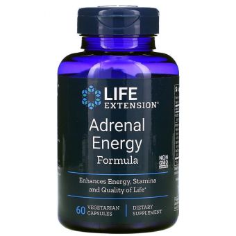 Поддержка надпочечников, Adrenal Energy Formula, Life Extension, 60 кап.