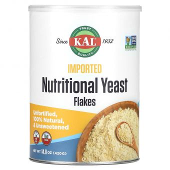 Харчові дріжджі в пластівцях, Nutritional Yeast, Fine Flakes, KAL, дрібні, 420 г