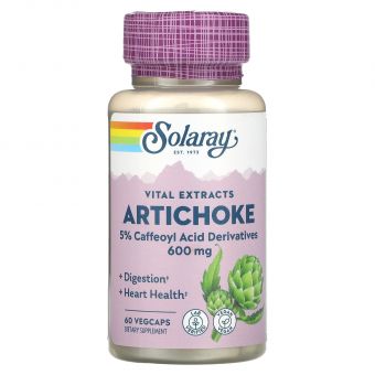 Артишок, экстракт листьев, Artichoke Leaf Extract, Solaray, 300 мг, 60 капсул