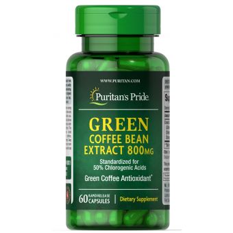 Зеленый кофе, Green Coffee Bean, Puritan's Pride, 800 мг, 60 капсул