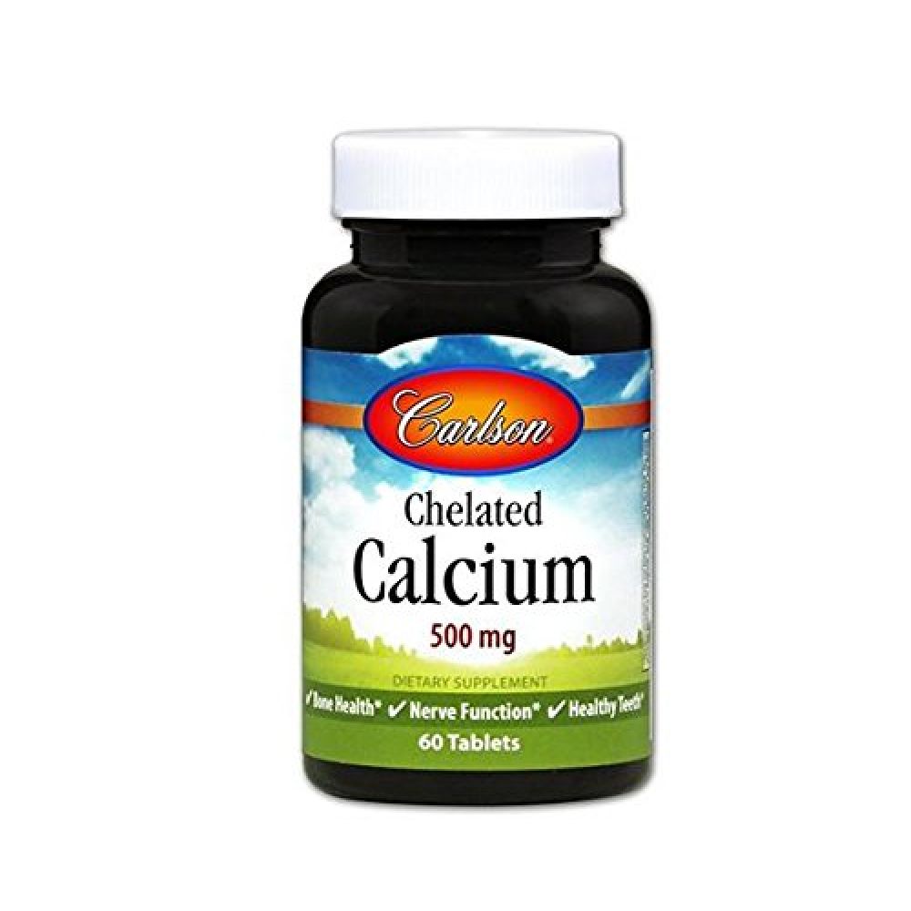 Кальций хелат, Chelated Calcium, Carlson, 500 мг, 60 таблеток