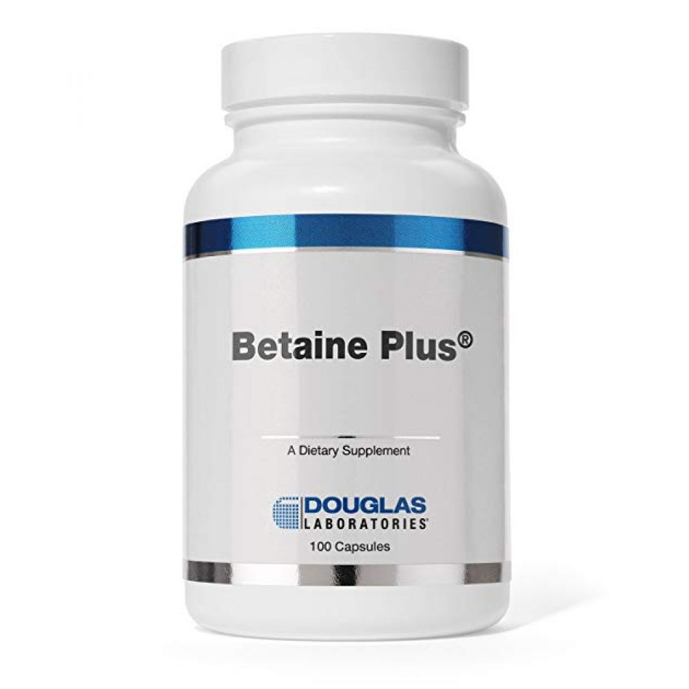 Бетаин, поддержка пищеварения, Betaine Plus, Douglas Laboratories, с пепсином, 100 капсул