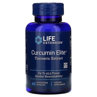 Куркума, Curcumin Elite Turmeric Extract, Life Extension, 60 капсул