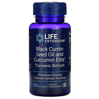 Масло из семян черного тмина и куркумина, Black Cumin Seed Oil and Curcumin, Life Extension, 60 гелевых капсул