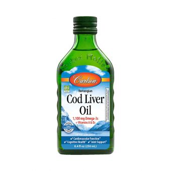 Масло печени трески, Norwegian Cod Liver Oil Omega-3 EPA & DHA, Carlson, 250 мл