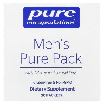 Мультивитаминно-минеральный комплекс с магнием и витамином D3, Men's Pure Pack, Pure Encapsulations, для мужчин, 30 пакетиков