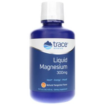 Магний жидкий, Liquid Magnesium, Trace Minerals Research, вкус мандарина, 300 мг, 475 мл