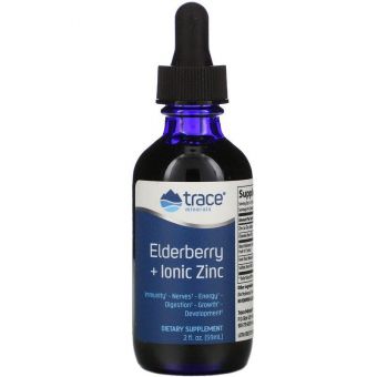 Бузина + ионный цинк, Elderberry + Ionic Zinc, Trace Minerals Research, жидкость, 59 мл