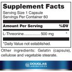 L-треонин, L-Threonine, Douglas Laboratories, 500 мг, 60 капсул