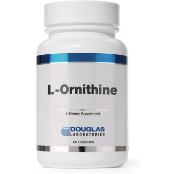 L-орнітин, L-Ornithine, Douglas Laboratories, для загоєння ран, підтримки гормонів і роботи шлунково-кишкового тракту, 500 мг, 60 капсул