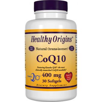 Коэнзим Q10, CoQ10 (Kaneka Q10), Healthy Origins, 400 мг, 30 гелевых капсул