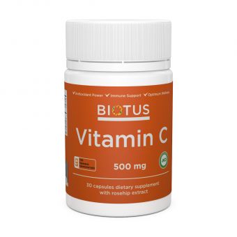 Вітамін С, Vitamin C, Biotus, 500 мг, 30 капсул