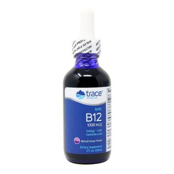 Іонний вітамін B12, Liquid Ionic B12, Trace Minerals Research 1000 мкг, смак винограду, рідкий, 59 мл