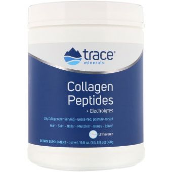 Коллагеновые пептиды, Collagen Peptides, Trace Minerals Research, порошок, без вкуса, 560 г