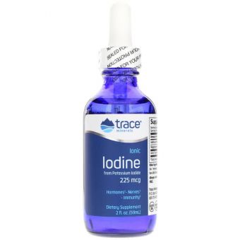 Ионный йод, Ionic Iodine, Trace Minerals Research, 225 мкг, жидкий, 59 мл