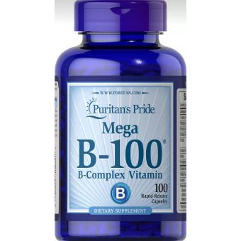 Комплекс витаминов группы В, Vitamin B-100 Complex, Puritan's Pride, 100 капсул