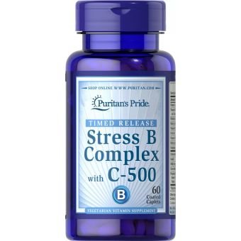 Комплекс В - стресс с витамином С, Stress Vitamin B-Complex, Puritan's Pride, 60 каплет