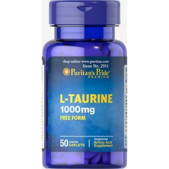 Таурин, L-Taurine, Puritan's Pride, 1000 мг, 50 капсул