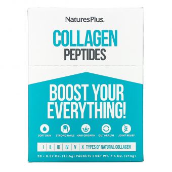 Колагенові пептиди, Collagen Peptides, Nature's Plus, 20 пакетиків в стіках, 10,5 г кожен