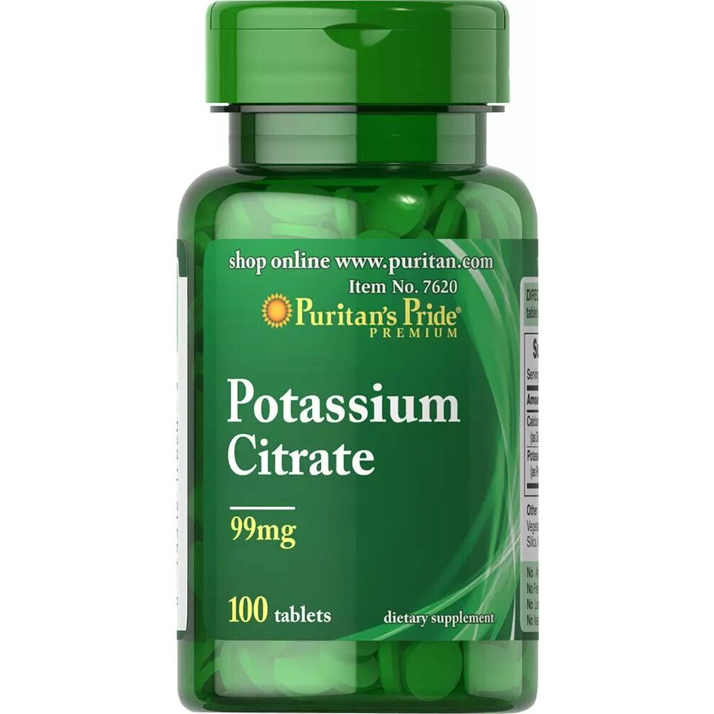 Калій цитрат, Potassium Citrate, Puritan's Pride, 99 мг, 100 таблеток