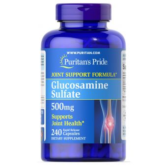 Глюкозамин сульфат, Glucosamine Sulfate, Puritan's Pride,  500 мг, 240 капсул