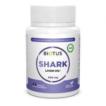 Рыбий жир из печени акулы, Shark Liver Oil, Biotus, 60 капсул