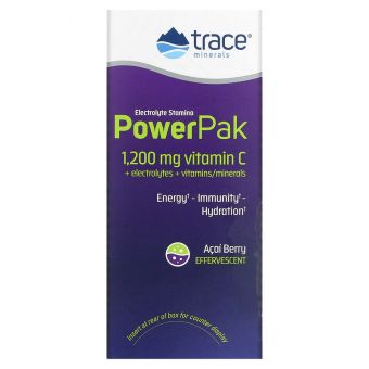 Електроліти зі смаком ягоди асаї, Electrolyte Stamina Power Pak, Trace Minerals Research, 30 пакетів по 5,2 г кожен