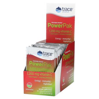 Електроліти зі смаком кавуна, Electrolyte Stamina Power Pak, Trace Minerals Research, 30 пакетів по 5,5 г кожен