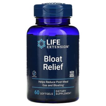 Засіб від здуття живота, Bloat Reliefe, Life Extension, 60 гелевих капсул