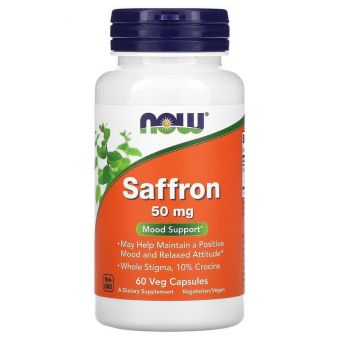 Шафран, Saffron, Now Foods, 50 мг, 60 вегетарианских капсул