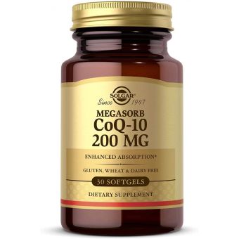 Коэнзим Q10, Megasorb CoQ-10, Solgar, 200 мг, 30 гелевых капсул