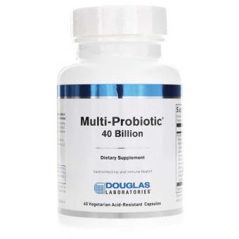 Поддержка кишечной флоры, Multi-Probiotic, Douglas Laboratories, 40 млрд КОЕ, 60 вегетарианских кислоустойчивых капсул