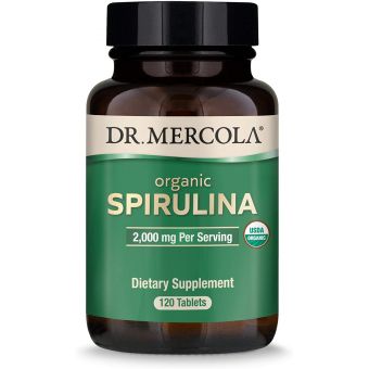 Спирулина, Spirulina, Dr. Mercola, 2000 мг, 120 таблеток