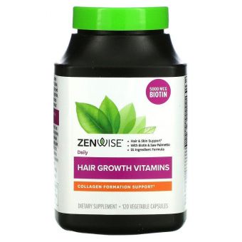 Витамины для роста волос, Hair Growth Vitamins, Zenwise Health, 120 вегетарианских капсул