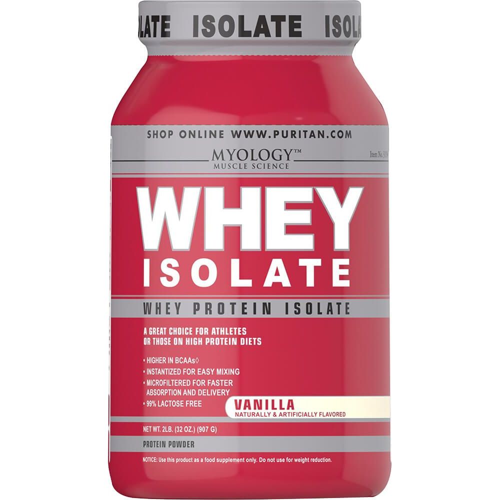 Изолят сывороточного протеина, Whey Protein Isolate, Puritan's Pride, вкус ванили, 907 г