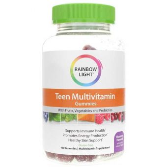 Мультивітаміни для підлітків, Teen's Multivitamin, Rainbow Light, смак чорниці, 100 жувальних цукерок