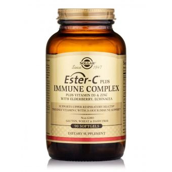 Естер С плюс комплекс для імунітету, Ester-C Plus Immune Complex, Solgar, 90 гелевих капсул