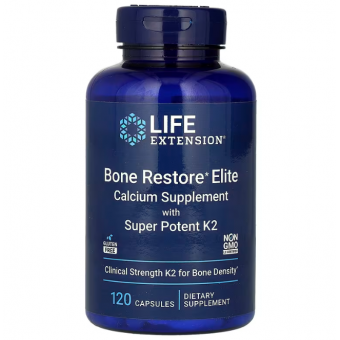 Восстановление костей с суперактивным К2, Bone Restore Elite, Life Extension, 120 капсул