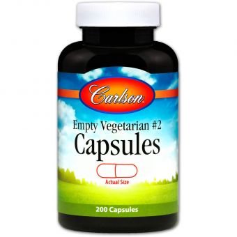 Пустые растительные капсулы  №2, Capsules, Carlson, 200 шт.