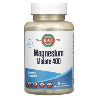 Магний малат, Magnesium Malate, KAL, 400 мг, 90 таблеток