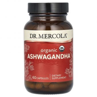 Ашваганда, Ashwaganda, Dr. Mercola, органік, 60 капсул