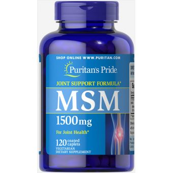 МСМ, Метилсульфонілметан, MSM, Puritan's Pride 1500 mg, 120 каплет