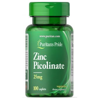 Цинк пиколинат, Zinc Picolinate, Puritan's Pride, 25 мг, 100 капсул