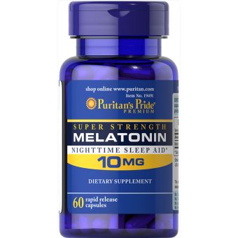 Мелатонин, Melatonin, Puritan's Pride, 10 мг, 60 капсул