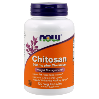 Хитозан и хром для похудения, Chitosan, Now Foods,  500 мг, 120 капсул